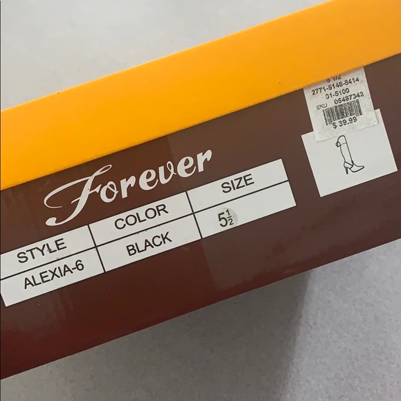 Black Knee High Heel Boots, Size 5 1/2 - Picture 9 of 9